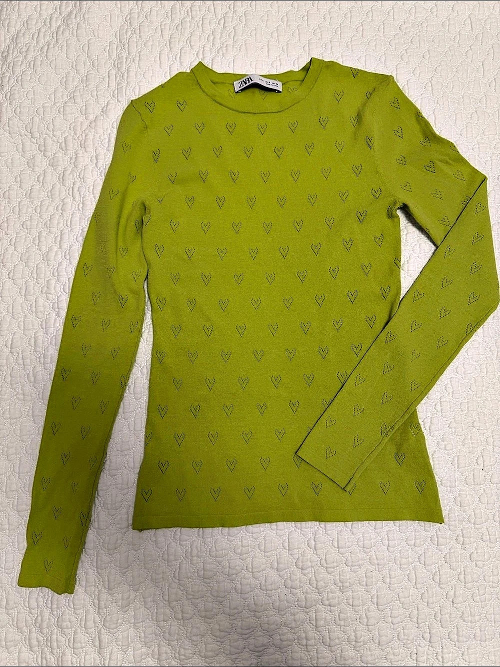 Zara Women's Knit Sweater in Green Size Small